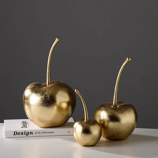 Gold Fruit Sculpture-Modern Home Decor-Velvet&Vigor 