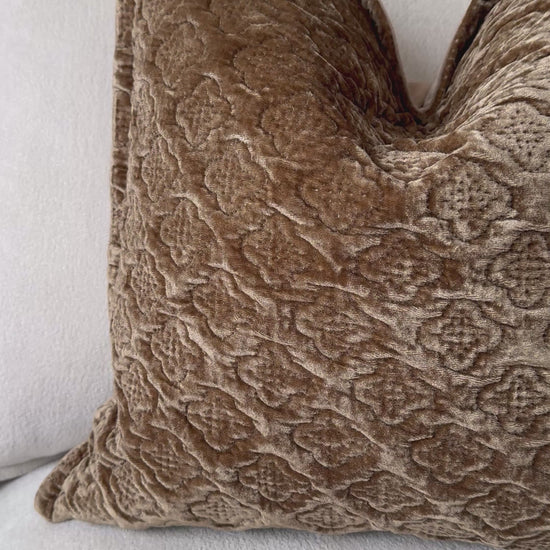 Luxury Handmade Velvet Cushion-45x45cm-Gold;Bronze-Luxury Soft Furnishings-Velvet & Vigor 