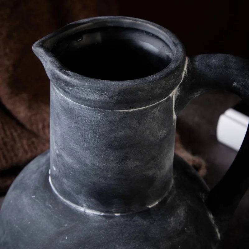 Rustic Black Handmade Vase |  Home Decor