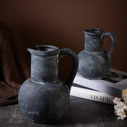 Rustic Black Handmade Vase |  Home Decor